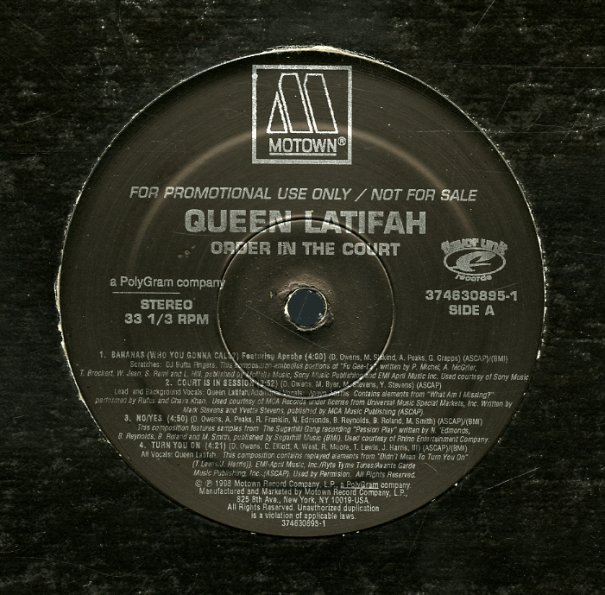 Queen Latifah Order In The Court Sampler (LP, Vinyl record album) --  Dusty Groove is Chicago's Online Record Store